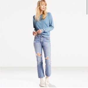 NWT Levi's LEVI’S Orange Tab 517 Distressed Cropped Bootcut Jeans Size 25